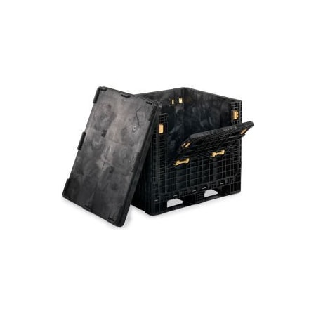 Lewisbins ORBIS HDR4048-39 BulkPak Folding Bulk Shipping Container - 48"L x 40"W x 39"H, 2000 Lb. Cap. Black HDR4048-39 2 DR